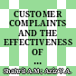 CUSTOMER COMPLAINTS AND THE EFFECTIVENESS OF SERVICE GUARANTEES IN THE HOTEL INDUSTRY