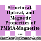 Structural, Optical, and Magnetic Properties of PMMA-Magnetite (Fe3O4) Composites: Role of Magneto-Conducting Filler Particles