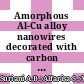 Amorphous Al-Cu alloy nanowires decorated with carbon spheres synthesised from waste engine oil