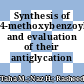 Synthesis of 4-methoxybenzoylhydrazones and evaluation of their antiglycation activity