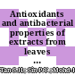 Antioxidants and antibacterial properties of extracts from leaves and stem of pink flower Impatiens walleriana