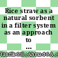 Rice straw as a natural sorbent in a filter system as an approach to bioremediate diesel pollution