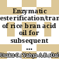 Enzymatic esterification/transesterification of rice bran acid oil for subsequent γ-oryzanol recovery