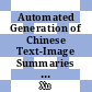 Automated Generation of Chinese Text-Image Summaries Using Deep Learning Techniques