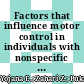 Factors that influence motor control in individuals with nonspecific low back pain: A scoping review