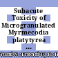 Subacute Toxicity of Microgranulated Myrmecodia platytyrea Aqueous Tuber Extract (gMPAE)