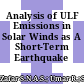 Analysis of ULF Emissions in Solar Winds as A Short-Term Earthquake Precursor