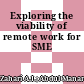 Exploring the viability of remote work for SME