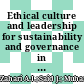 Ethical culture and leadership for sustainability and governance in public sector organisations within the ESG framework