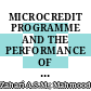 MICROCREDIT PROGRAMME AND THE PERFORMANCE OF WOMEN-OWNED MICRO ENTERPRISES IN MALAYSIA