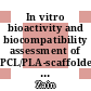 In vitro bioactivity and biocompatibility assessment of PCL/PLA-scaffolded mesoporous silicate bioactive glass: Role of boron activation