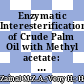 Enzymatic Interesterification of Crude Palm Oil with Methyl acetate: Effect of Pre-treatment, Enzyme Dosage and Its Stability
