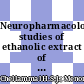 Neuropharmacological studies of ethanolic extract of Vaccinium corymbosum on Alzheimer's type dementia and catatonia in Swiss albino mice