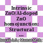 Intrinsic ZnO/Al-doped ZnO homojunction: Structural and optical properties