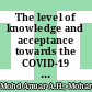 The level of knowledge and acceptance towards the COVID-19 vaccine among the community in Johor Bahru, Johor