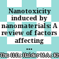 Nanotoxicity induced by nanomaterials: A review of factors affecting nanotoxicity and possible adaptations